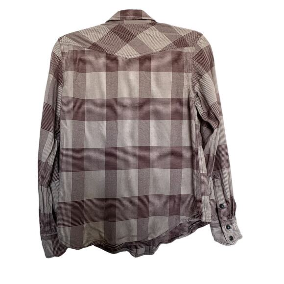 Filson Wool Blend Westerncore Plaid Button Shirt Brown SOldMoney Dark Academia - Picture 2 of 6